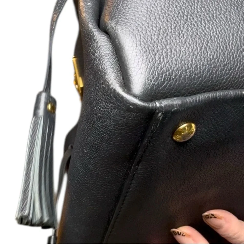 Louis Vuitton Lockmeto tote in black grained calfskin leather